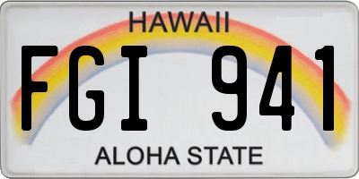 HI license plate FGI941