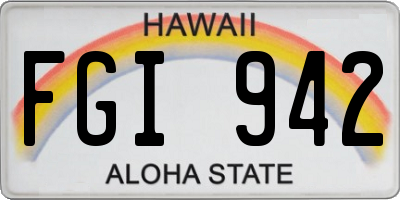 HI license plate FGI942
