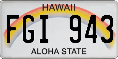 HI license plate FGI943