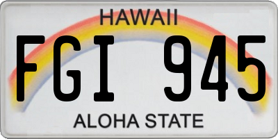 HI license plate FGI945
