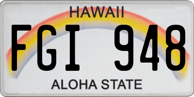 HI license plate FGI948