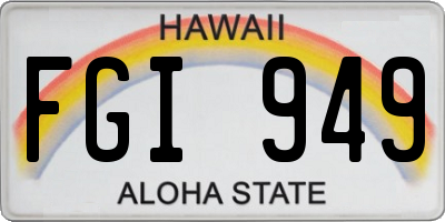 HI license plate FGI949