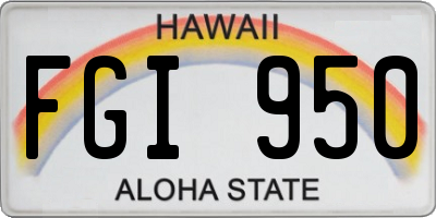 HI license plate FGI950