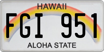 HI license plate FGI951
