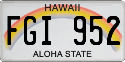 HI license plate FGI952