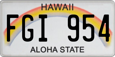 HI license plate FGI954