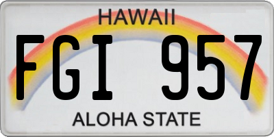 HI license plate FGI957
