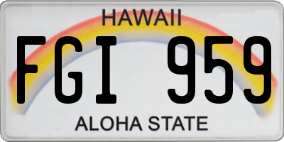 HI license plate FGI959