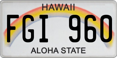 HI license plate FGI960
