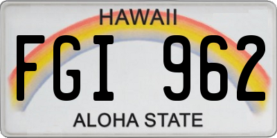 HI license plate FGI962