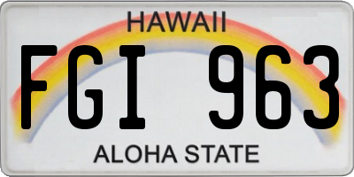 HI license plate FGI963
