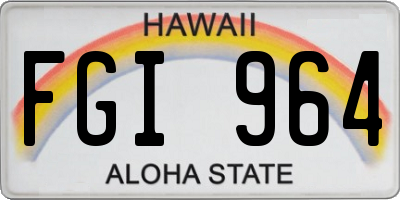 HI license plate FGI964
