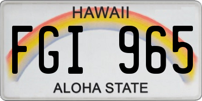 HI license plate FGI965