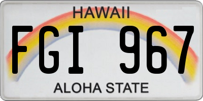HI license plate FGI967
