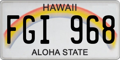 HI license plate FGI968