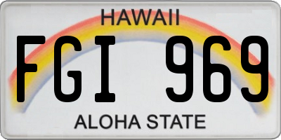 HI license plate FGI969