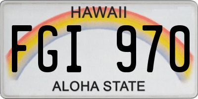 HI license plate FGI970