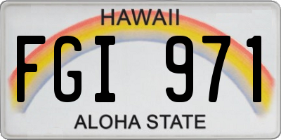 HI license plate FGI971