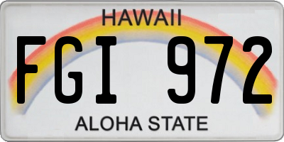 HI license plate FGI972