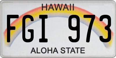 HI license plate FGI973