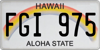 HI license plate FGI975