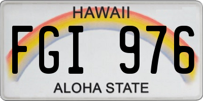 HI license plate FGI976