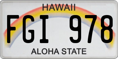 HI license plate FGI978