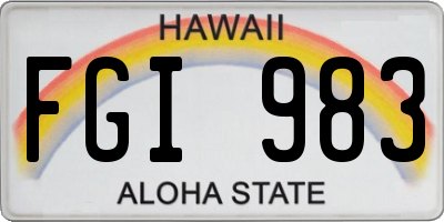 HI license plate FGI983