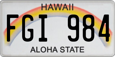HI license plate FGI984