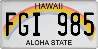 HI license plate FGI985