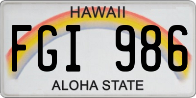 HI license plate FGI986