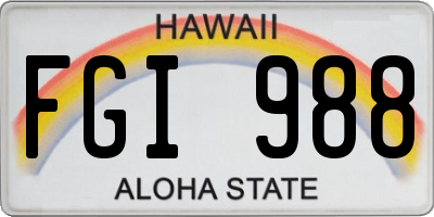 HI license plate FGI988
