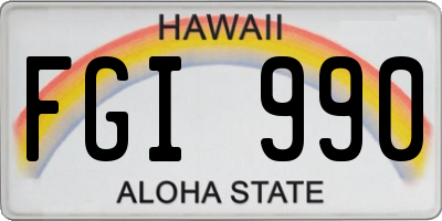 HI license plate FGI990