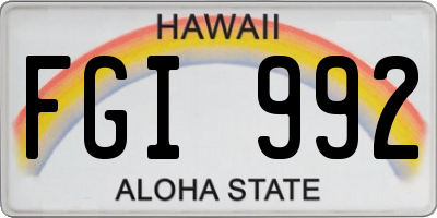 HI license plate FGI992