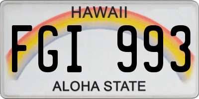 HI license plate FGI993