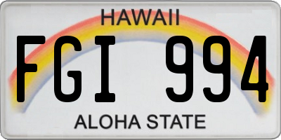 HI license plate FGI994