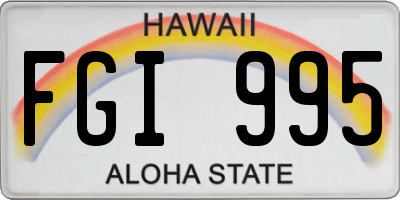 HI license plate FGI995