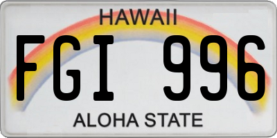 HI license plate FGI996