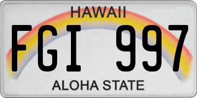 HI license plate FGI997