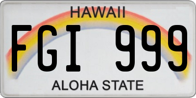 HI license plate FGI999