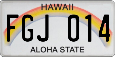 HI license plate FGJ014