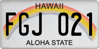 HI license plate FGJ021