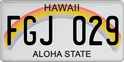 HI license plate FGJ029