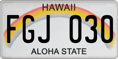 HI license plate FGJ030