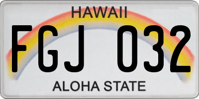 HI license plate FGJ032