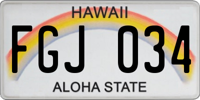 HI license plate FGJ034