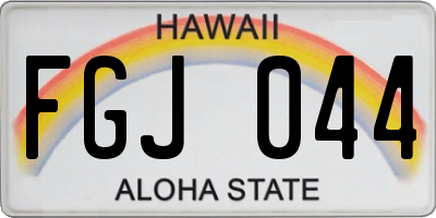 HI license plate FGJ044