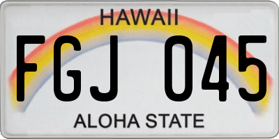 HI license plate FGJ045