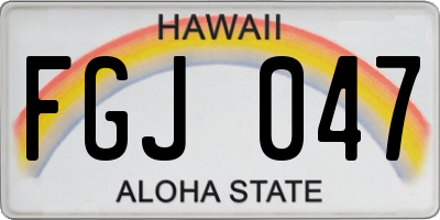 HI license plate FGJ047