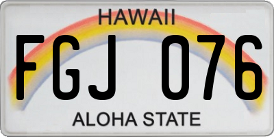 HI license plate FGJ076
